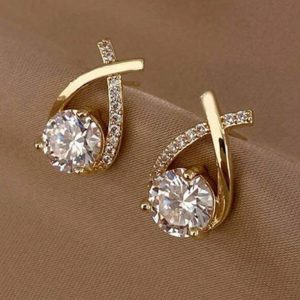 1pair luxury style crossed water drop shape…